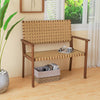 Outdoor Garden Bench 2-Seater Conversation Chair Rubber Wood Patio Loveseat
