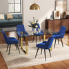 Extra Large Rectangular Dining Table with Glass Top & Metal Legs for Dining Room