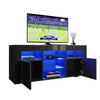 120cm High Gloss TV Table Stand Entertainment Cabinet Black Unit with LED Light