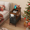 Sofa Side Table 3-Tier Flip Top End Table Storage Drawer with Charging Station