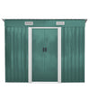 4x8ft Metal Steel Garden Shed Pent Roof Sliding Door Storage Toolshed Outdoor