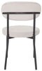 2 White Velvet Dining Chairs Velvet Seat Chairs Plush velvet seat and backrest