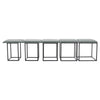 5pcs Cube Ottoman Stool Compact Dining Chairs Footstool Pouffe Seat Metal Leg