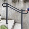 1120MM Iron Handrail Adjustable Metal Stairs Handrail Fits 0-4 Steps Garden