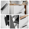 Bathroom Vanity Unit 800mm Ribbed Textured White Modern Wall Hung Floating Adel