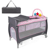 4 in 1 Infant Nursery Center with Bassinet & Changing Table Pink