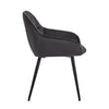 2X Grey Velvet Dining Chairs Tufted Seat Metal Leg Dining Room Kitchen Chair