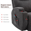 Electric 8 Point Massage Fabric Riser & Recliner Chair Heated Sofa Armchair Grey