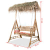 2-Seater Swing Bench with Palm Leaves Bamboo 202 cm vidaXL