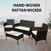 Rattan Garden Furniture Set 4 Piece Patio Table Chairs Sofa Outdoor Conservatory