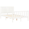 Gecheer Bed Frame with Headboard White 120x200 Solid Wood Bed Frame Q0F4