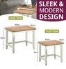 Nest of Tables, 2 Off White Painted Oak Sofa Side Tables, Nesting Coffee Tables