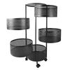 6 Tier Kitchen Rotating Vegetable Mobile Shelf Rack Storage Trolley Cart Utility