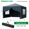 3x3m Pop Up Gazebo Heavy Duty Waterproof Commercial Grade Marketstall w/4 Sides