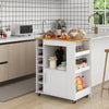 Kitchen Island Rolling Storage Cabinet Trolley Cart Shelves Cupboard Towel Rack