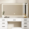 Dressing Table and Stool set 11 Drawer Makeup Table with Glass Top Vanity Desk