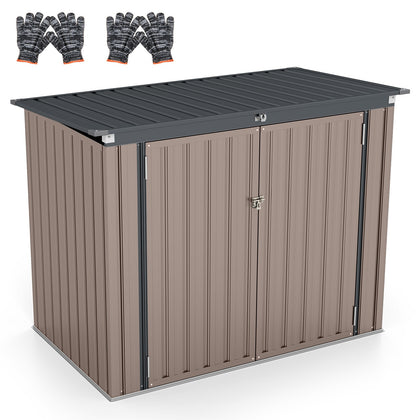 172 x 95 x 130 cm Large Lockable Garden Shed w/ Double Openings-Grey