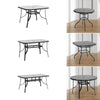 Black Glass Rect/Round/Square Garden Table Bistro Outdoor BBQ Patio Dining Table