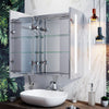 LED Bathroom Mirror Cabinet with Shaver Socket Infrared Sensor Cupboard 600×700