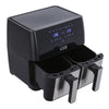 UK Double Basket Air Fryer 1700W Large Digital 9 Litre Dual with Timer Non-Stick