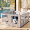 XXL Large Dog Playpen Pet Whelping Box Cage Tempered Glass Safety Rail Fence Pen