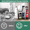 Golf Bag Storage Rack For Garage Double Golf Bag Organizer w/ Lockable Wheels