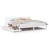 Bed Frame with Drawers White 200x200 Solid Wood Pine C8K9