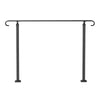 Wrought Iron Handrail Adjustable Metal Stairs Handrail Fits 3 to 5 Steps