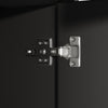 Tall Kitchen Display Cabinet 120x35x167cm with LED Lighting, Glass Doors, Black