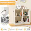 4-Cube Open Back Bookshelf 2-tier Wooden Storage Organizer Bookcase