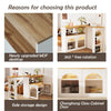 KITCHEN ISLAND EXTENDABLE DINING TABLE BAR BISTRO TABLE WITH STORAGE CABINET