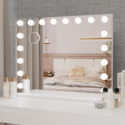 Large Hollywood Makeup Mirror Vanity Light Mirror 18 LED Bulbs 3 Modes Dimmable