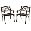 2 Pcs Cast Aluminum Patio Dining Chairs Set Heavy Duty Metal Bistro Chairs
