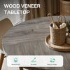 Farmhouse Dining Table for 4, 120 cm Round Dinner Table for Kitchen Living Room