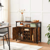 Rustic Buffet Sideboard Drinks Cabinet with 9-Bottle Wine Rack & Adjustable Feet