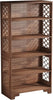 6-Tier Vintage Modern Bookshelf Bookcase, 70.8" Tall Storage Rack for LivingRoom