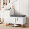 Large Shoe Bench Shoe Storage Rack Cabinets with Padded Seat Cushion for Hallway