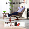 Recliner Chair with Footstool & Adjustable Backrest Upholstered Armchair, Brown