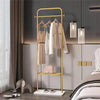 Heavy Duty Gold Clothes Rail Garment Coat Rack Stand Bag Scarf Hooks Hall Tree
