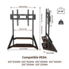 Height Adjustable Floor TV Stand Mount Bracket 65-100" LCD LED with Shelf