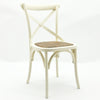 Cream Cross Back Dining Chair Set of 2 Comfortable & Stylish Wooden Home Cafe