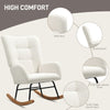 Rocking Chair Teddy Upholstered Accent Chair Modern Armchair with Wide Backrest