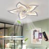 LED Ceiling Fan Light Dimmable Living Room Chandelier Lamp With Remote Control