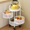 Mobile Metal Kitchen Rotating Storage Trolley Cart Utility Vegetable Shelf Rack