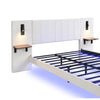 Panel Plush Velvet Upholstered Bed Frame Double With Headboard Built-In Lights
