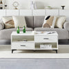 White High Gloss Coffee Table 4 Drawers Rectangular Living Room Modern