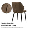 2 Pcs Faux Leather Dining Chairs Soft Seat Dining Room Brown Modern