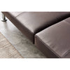 Sofa Bed Luxury PU Leather Manhattan 3 Seater Chrome Legs Recliner Settee Brown