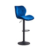 2x Blue Velvet Breakfast Bar Stools Swivel Gas Lift Chairs Kitchen Pub Chair
