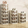 4-7 Tier Shoe Rack Stand Organiser Tall Folding Compact Tower Shelf Space Saving